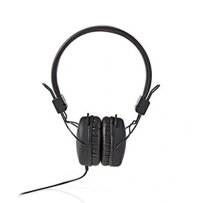 Image de NEDIS Casque Filaire Supra auriculaire avec câble 3,5 mm Longueur de la Corde : 1,20 m Anthracite/Noir Taille Unique