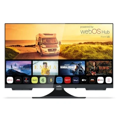 Image de Cello C2224WS Trav 22&quot; Pouces Smart Full HD Camping TV Voyage sans Cadre Triple Tuner Bluetooth WebOS by LG Pitch Perfect Haut Parleur Car Bateau Camion Fabriqué en Europe [2024]