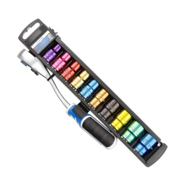 Image de Hogert Technik HT1R382 Jeu de douilles 11 hexagonale Acier chrome vanadium 1/2 avec fonction crantage à tête carrée
