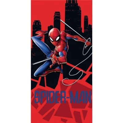 Image de Drap de Plage Spiderman Marvel ou Serviette Bain 70 X 140 Cm en Coton (Serviette Spiderman)