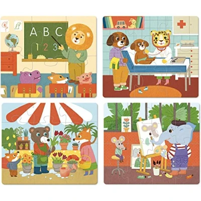 Image de Vilac puzzles de croissance &quot;les métiers&quot; (6, 9, 12, 16 pcs)