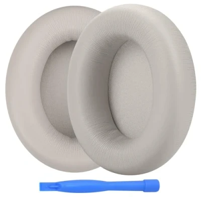 Image de Remplacement Coussinets d&#039;oreille pour Beats Studio Pro Wireless Noise Cancelling Casque par MMOBIEL Memory Foam et Protein PU Coussinet de Rechange Gris