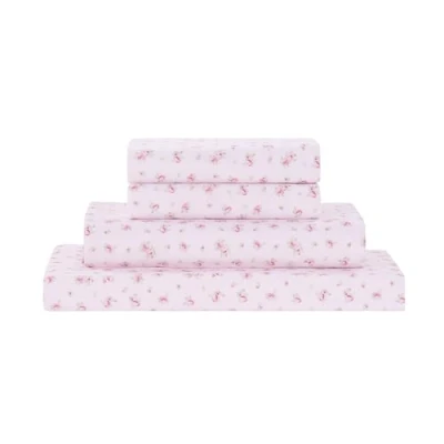 Image de Modern Threads Parure de lit Douce et Soyeuse en Microfibre Infroissable Comprend Un Drap Plat, Housse avec Poches Profondes des taies d&#039;oreiller Rose poudré pour très Grand