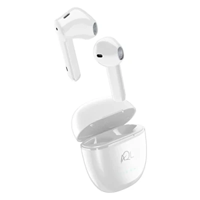 Image de AQL Escape Écouteurs Bluetooth en Forme de Capsule avec Technologie Environment Noise Cancelling Étui Charge 5 Heures Playtime Blanc
