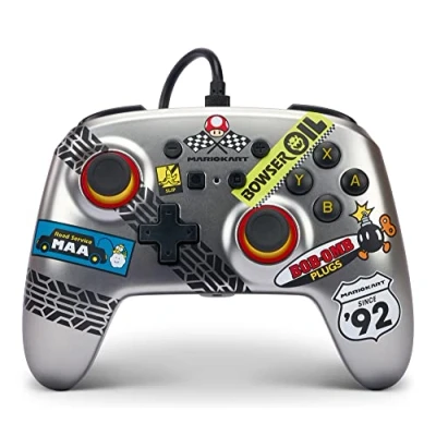 Image de PowerA manette filaire améliorée pour Nintendo Switch, modèle Switch OLED et Lite, accessoire de jeu, filaire, sous licence officielle Mario Kart