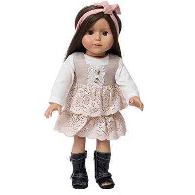 Image de The New York Doll Collection La Tenue complète de poupées Comprend des Chaussures Jeu Vintage Bandeau Robe Les Accessoires poupée vêtements Mode pour Convient 18 Pouces / 46 cm
