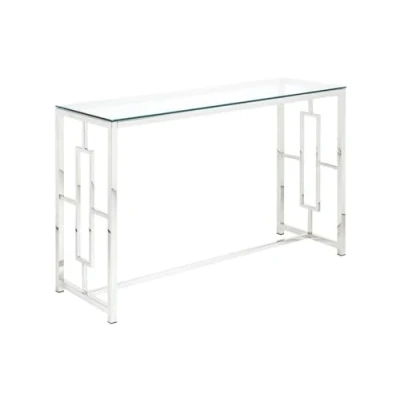 Image de Pascal MORABITO Console Clotilde de Verre trempé et Acier Chromé