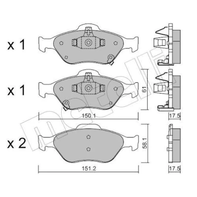 Image de Kit de plaquettes frein, frein à disque METELLI 22 0316 1
