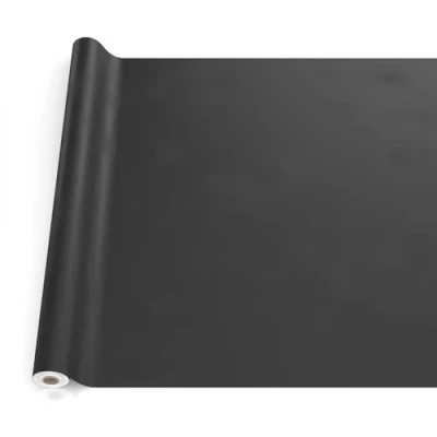 Image de ANRO Nappe en Toile cirée, Lavable, pour Table de Jardin, extérieur et intérieur, Bord coupé, Noire, 120 x 140 cm