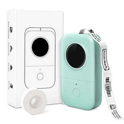 Image de Phomemo D30 Étiqueteuse avec Ruban Imprimante d&#039;Étiquettes Thermique Portable Bluetooth pour la Maison et Le Bureau, Compatible iOS Androïd,Vert