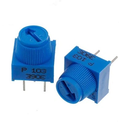Image de BOJACK 10K Ohm Trim Potentiomètre with Knob P103 3 Terminal pin Blue Variable Resistors (Pack of 10 Pièces)