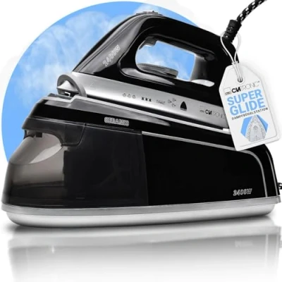 Image de Clatronic Centrale vapeur avec Fer à repasser 3,5 bar semelle Superglide &amp; réservoir d&#039;eau 1,2L 80 min. d&#039;autonomie 2400W système anti goutte DBS 3749