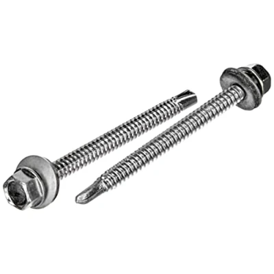 Image de Index abe166380 Vis autoperceuse à tête hexagonale DIN 7504 K plaqué zinc avec rondelle P 16 EPDM 6,3 x 80