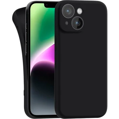 Image de MyGadget Coque Compatible avec Apple iPhone 14 Case TPU Souple &amp; Soft Cover Protection Extra Fine Légère Étui Coloré Anti Choc et Rayures Noir