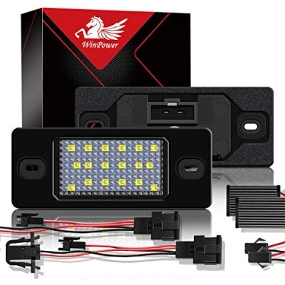 Image de WinPower LED Éclairage plaque immatriculation auto ampoules super brillant CanBus Pas d&#039;erreur 6000K xénon blanc froid 18 SMD Feux arrière pour Prosche/Touareg/Tiguan/Golf/Passat ect., 2 Pièces