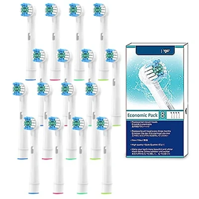 Image de FFYan Lot de 16 pièces brosse rechange pour Oral B, recharge à dents électrique, Dual Clean Plaque Precision Deep Dents, Doux le soin des gencives sensibles