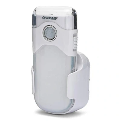Image de Velamp Night Guard lampe de secours automatique avec fonction lumière courtoisie et détecteur mouvement LED Idéale pour couloirs, escaliers, chambre à coucher, salon, blanc