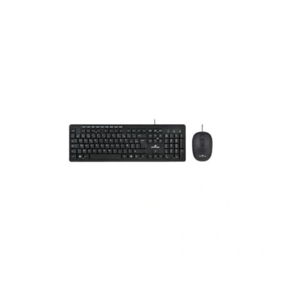 Image de Bluestork Pack Clavier et Souris Filaire Design Ergonomique 9 Raccourcis MultiMedia Noire AZERTY Francais
