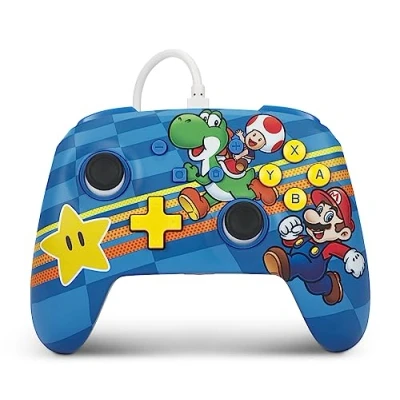 Image de PowerA manette filaire améliorée pour Nintendo Switch, modèle Switch OLED et Lite, accessoire de jeu, filaire, sous licence officielle Mario: Amis du Mushroom Kingdom