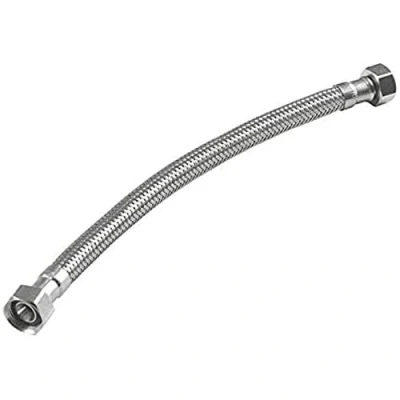 Image de Suinga FONTANERIE 3/8&quot; femelle 20 cm en acier inoxydable, tuyau flexible, unité unique, argenté