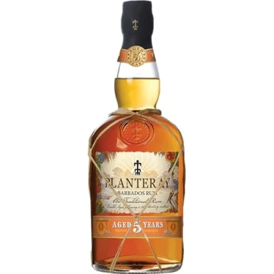 Image de PLANTERAY RUM (Ex Plantation) 5 ans Barbados Rhum Vieux Ambré Origine : Barbade Notes de Cacao &amp; Fruits secs 40% Alcool 70 cl