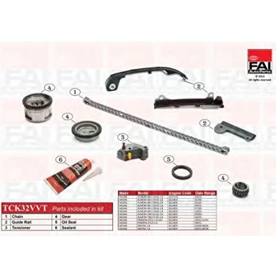 Image de FAI AutoParts TCK32VVT Jeu de distribution à chaînes avec joints, roues dentées Simplex, chaîne faible bruit NISSAN: Almera II 3/5 portes
