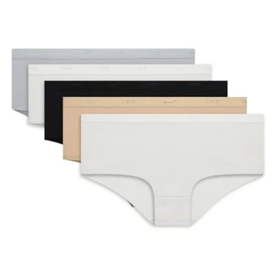 Image de DIM Boxer Femme Les Pockets EcoDIM Toucher Doux x5, Noir/Peau/Blanc/Gris/Blanc, XL