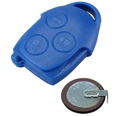 Image de Automobile Locksmith Kit de réparation compatible avec Ford Transit Connect Mk7 3 boutons Bleu Coque clé télécommande et batterie VL2330