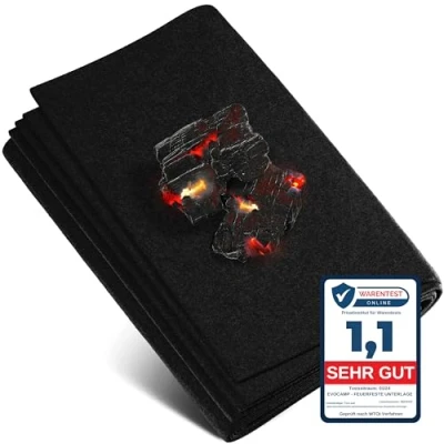 Image de Tapis ignifugé 1x1 m résistant à la Chaleur Jusqu‘à 982 C, Tissu Anti feu idéal comme Protection ou Support de Grill, Non Inflammable, Plaque réfractaire,
