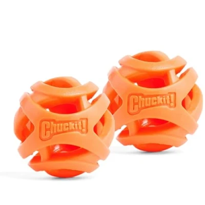 Image de Chuckit Balle Breathe Right Fetch 2 Pack Orange 6,4cm