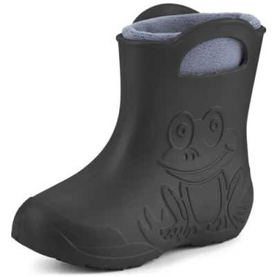 Image de Ladeheid Bottes en caoutchouc pour enfants, Taille: 22 23, Carbone/grey Matière synthétique