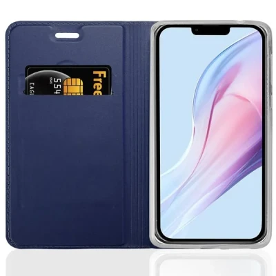 Image de Coque pour Apple iPhone 13 en CLASSY BLEU FONCÉ Housse de protection Étui avec fermeture magnétique, fonction support et compartiment carte Neuf