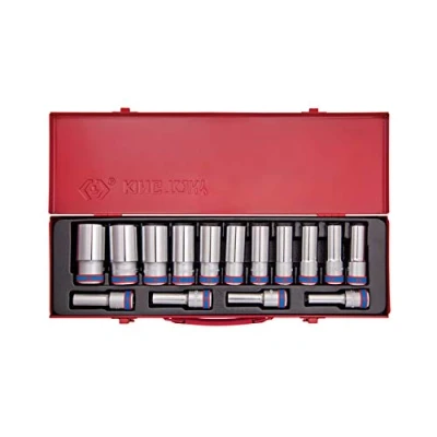 Image de KING TONY 4315MR Coffret de Douilles Longues Métrique, Set 15, 1/2&quot;