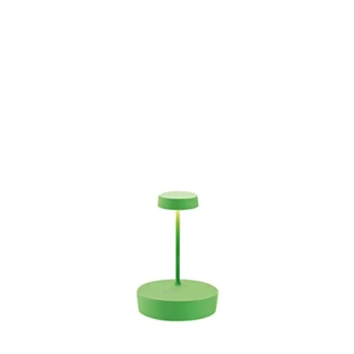 Image de Zafferano Swap Mini Lampe de Table LED sans Fil Rechargeable Tactile Dimmable d&#039;Intérieur et d&#039;Extérieur IP65 Temp. Lumière 2700K Corps en Aluminium H14,8 (Vert)