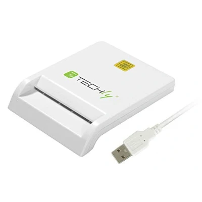 Image de Techly Lecteur/Graveur de Smart Card USB 2.0 Compact Blanc I cam usb2ty