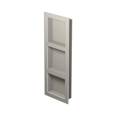 Image de LUX ELEMENTS Niche prêt à carreler 107x40,6cm I de douche préfabriquée en mousse dure ﻿avec 2 étagères ﻿Solution rangement peu encombrante