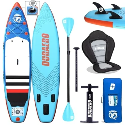 Image de Planche de Stand Up Paddle Gonflable 330x76x15 cm Ultra Légère Tout Inclus ISUP, Pagaie Réglable, Siège Kayak, Pompe, Sac à Dos Sup
