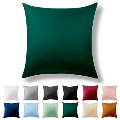 Image de Alreya Renforcé Taie d&#039;oreiller 100% Coton 60 x cm avec Fermeture éclair YKK Hypoallergénique sans Produits Chimiques Vert forêt