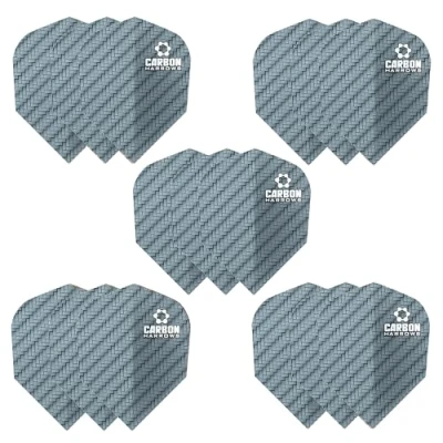 Image de Harrows ailettes de fléchettes en carbone 5 x jeux d&#039;ailettes (15 au total) I 100 microns Premium extra résistantes fabriquées Royaume Uni