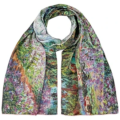 Image de VON LILIENFELD® Foulard Soie Claude Monet : Le jardin Femme Écharpe Cache Nez Art Fleur