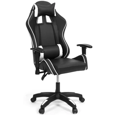 Image de Fauteuil de gaming CARTER accoudoirs 2D pivotants, réglable hauteur noir et blanc