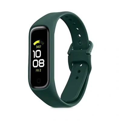 Image de kwmobile Bracelet compatible avec Samsung Galaxy Fit 2 de rechange pour fitness tracker en TPU vert foncé