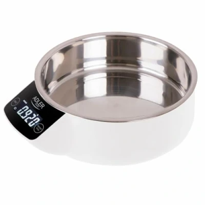 Image de Adler AD 3166 balance de cuisine avec récipient 900 ml en acier inoxydable, poids maximum 5 kg, électronique pour la maison écran LCD, numérique, précision jusqu&#039;à1 g
