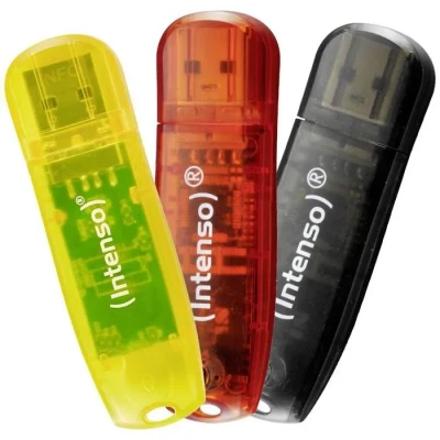 Image de Intenso Clé USB 32 GB Rainbow Line, Noir, Rouge, Jaune 2.0, 3 pc(s)