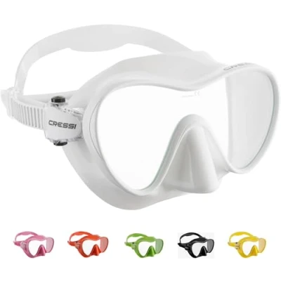 Image de CRESSI F1 Mask White Masque Sans Cadre pour la Plongée et le Snorkelling, Blanc, Taille Unique, Unisex