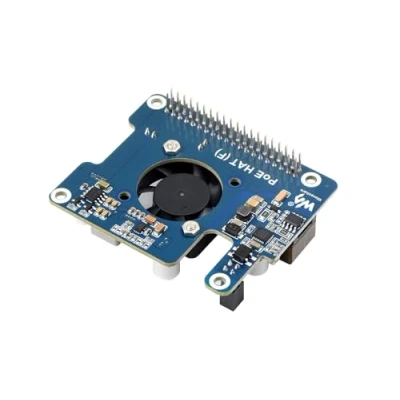 Image de Waveshare POE Hat (F) for Raspberry Pi 5, 802.3af/at Compliant, Power Over Ethernet Expansion Board with Metal Heatsink,Onboard Cooling Fan