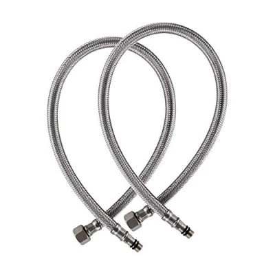 Image de Weirun Lot de 2 raccords Robinet mitigeur monobloc M10 x 1500 mm 1/2 BSP Flexible Tuyau