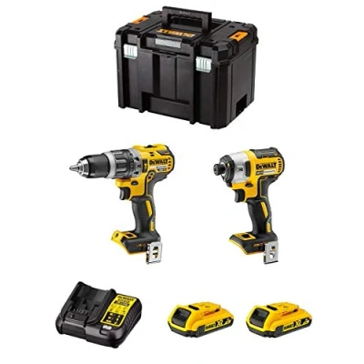 Image de DeWALT Kit DWK211 (Perceuse à Percussion DCD796 + Visseuse Chocs DCF887 2 Batteries de 2,0 Ah Chargeur TSTAK VI)