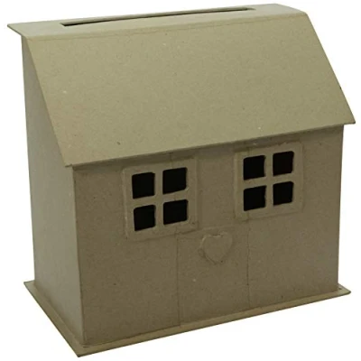 Image de Décopatch EV018C Un support en papier brun mâché 15x26x24,5 cm, Urne maison, Unitaire