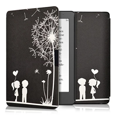 Image de kwmobile Étui Compatible avec Kobo Aura Edition 2 Coque à Rabat magnétique Tablette eReader Similicuir Blanc Noir